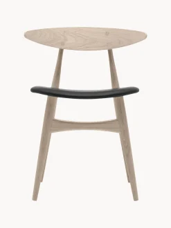 Sedia in legno con seduta in pelle CH33P