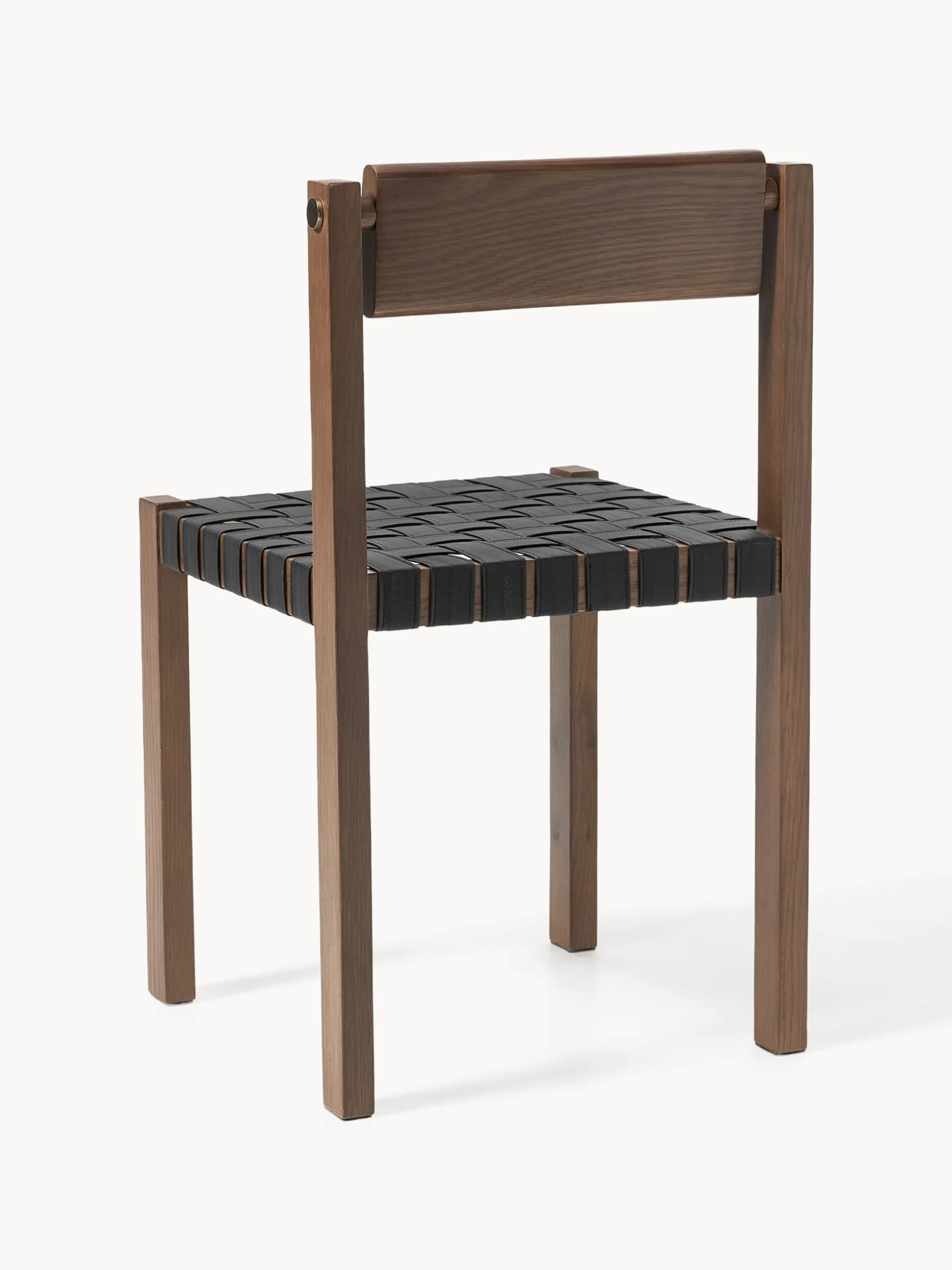 Sedia in legno con seduta in pelle Liza