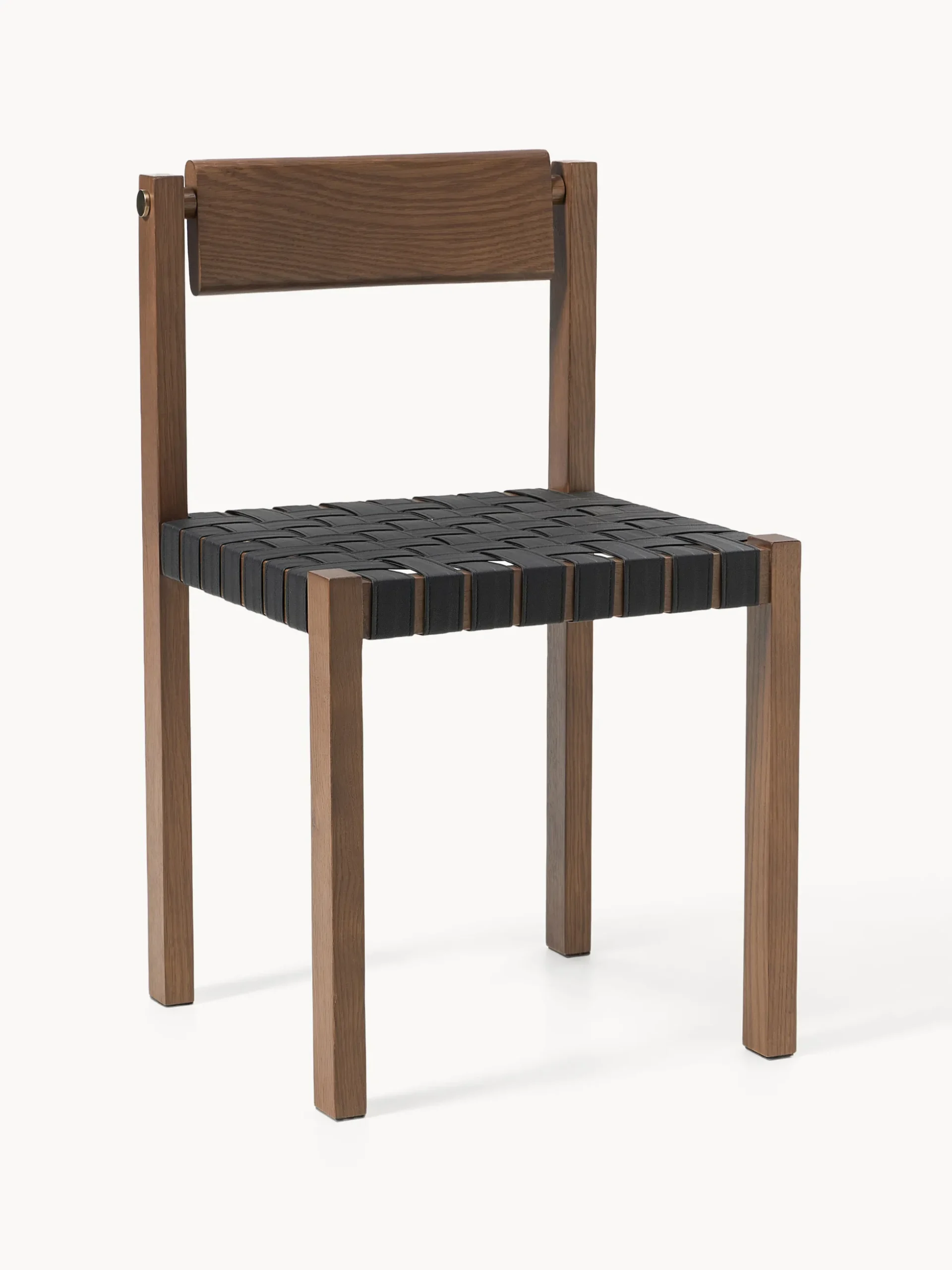 Sedia in legno con seduta in pelle Liza