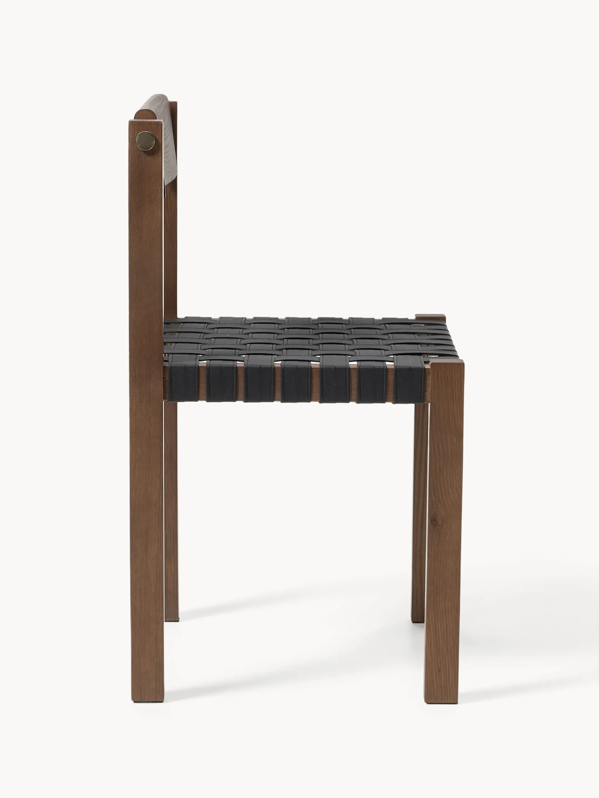 Sedia in legno con seduta in pelle Liza