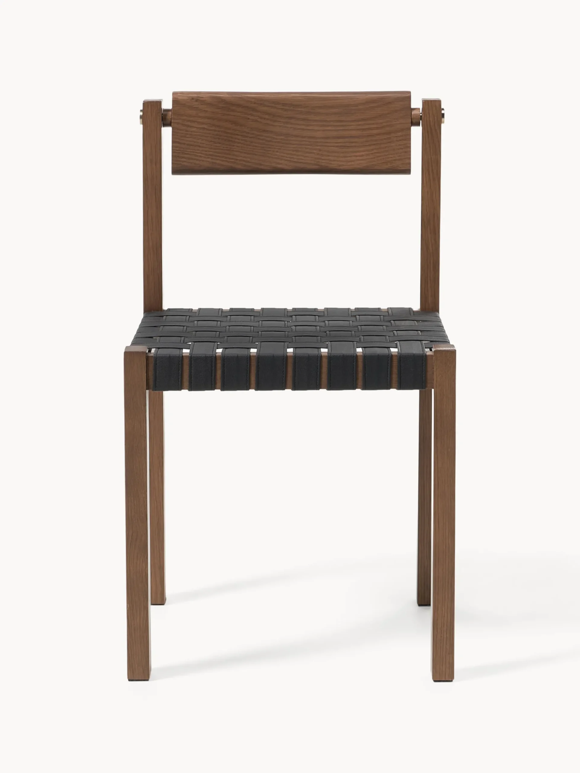 Sedia in legno con seduta in pelle Liza