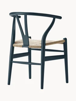 Sedia in legno con seduta intrecciata Wishbone CH24