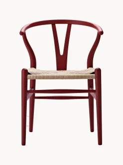 Sedia in legno con seduta intrecciata CH24 Wishbone