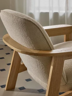 Sedia lounge in legno di quercia Steve