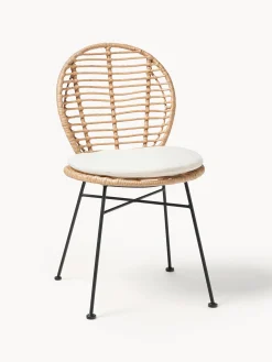 Sedie in polirattan con cuscino Cordula 2 pz