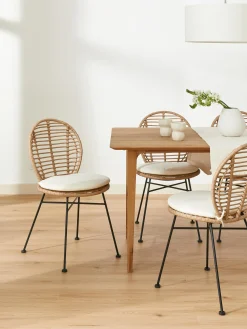Sedie in polirattan con cuscino Cordula 2 pz