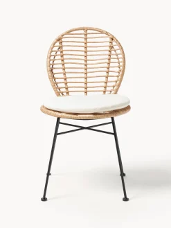 Sedie in polirattan con cuscino Cordula 2 pz