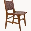 Sedie in legno di teak/pelle Perugia 2 pz
