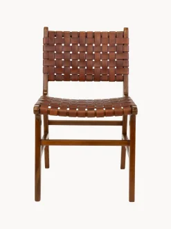 Sedie in legno di teak/pelle Perugia 2 pz