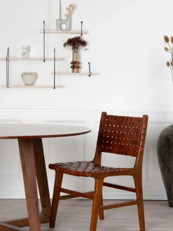 Sedie in legno di teak/pelle Perugia 2 pz
