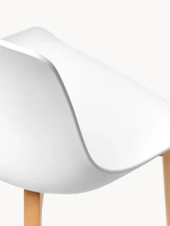 Sedie in plastica con gambe in legno Dave 2 pz