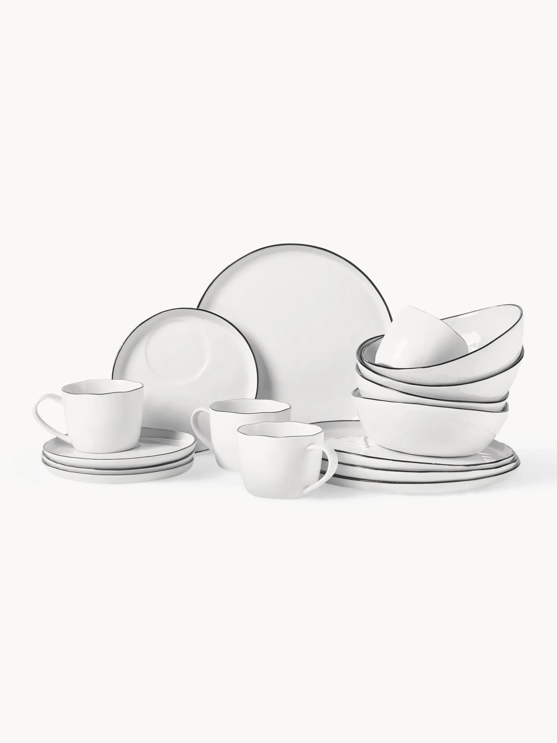 Servizio da tavola in porcellana fatto a mano Salt, 4 persone (16 pz)