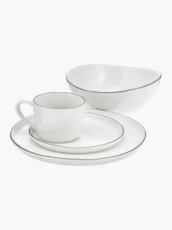 Servizio da tavola in porcellana fatto a mano Salt, 4 persone (16 pz)