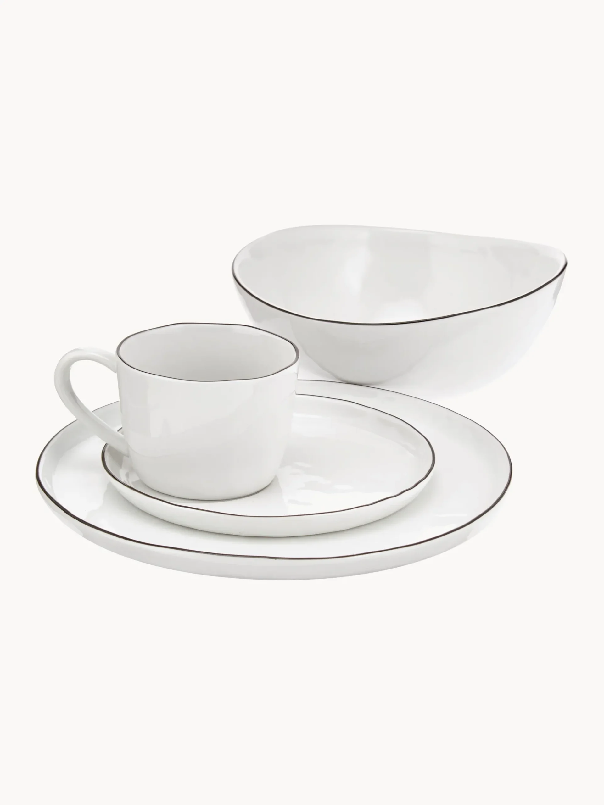 Servizio da tavola in porcellana fatto a mano Salt, 4 persone (16 pz)