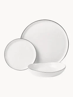 Servizio di piatti in porcellana fatto a mano Salt, 4 persone (12 pz)