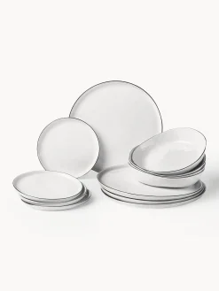 Servizio di piatti in porcellana fatto a mano Salt, 4 persone (12 pz)