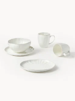 Servizio di stoviglie in porcellana con rilievo Sali, 4 persone (12 pz)