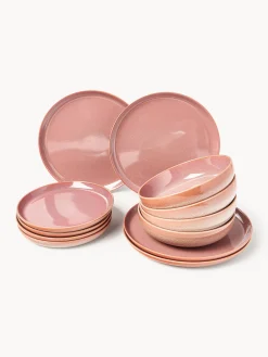 Servizio di piatti con smalto reattivo Havana, 4 persone (12 pz)