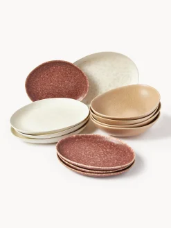 Servizio di piatti fatti a mano dalla forma organica Macey, 4 persone (12 pz)