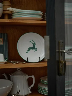 Servizio di piatti in ceramica fatto a mano Green Deer, 2 persone, set da 4