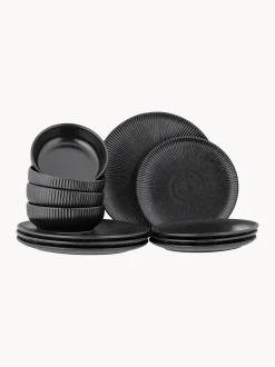 Servizio di piatti Neri, 4 persone, 12 pz