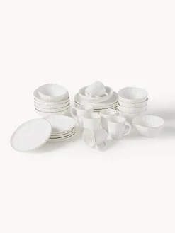 Servizio di stoviglie in porcellana con rilievo Sali, 6 persone (30 pz)