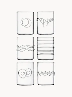 Set 6 bicchieri acqua fatti a mano Deco' Clear