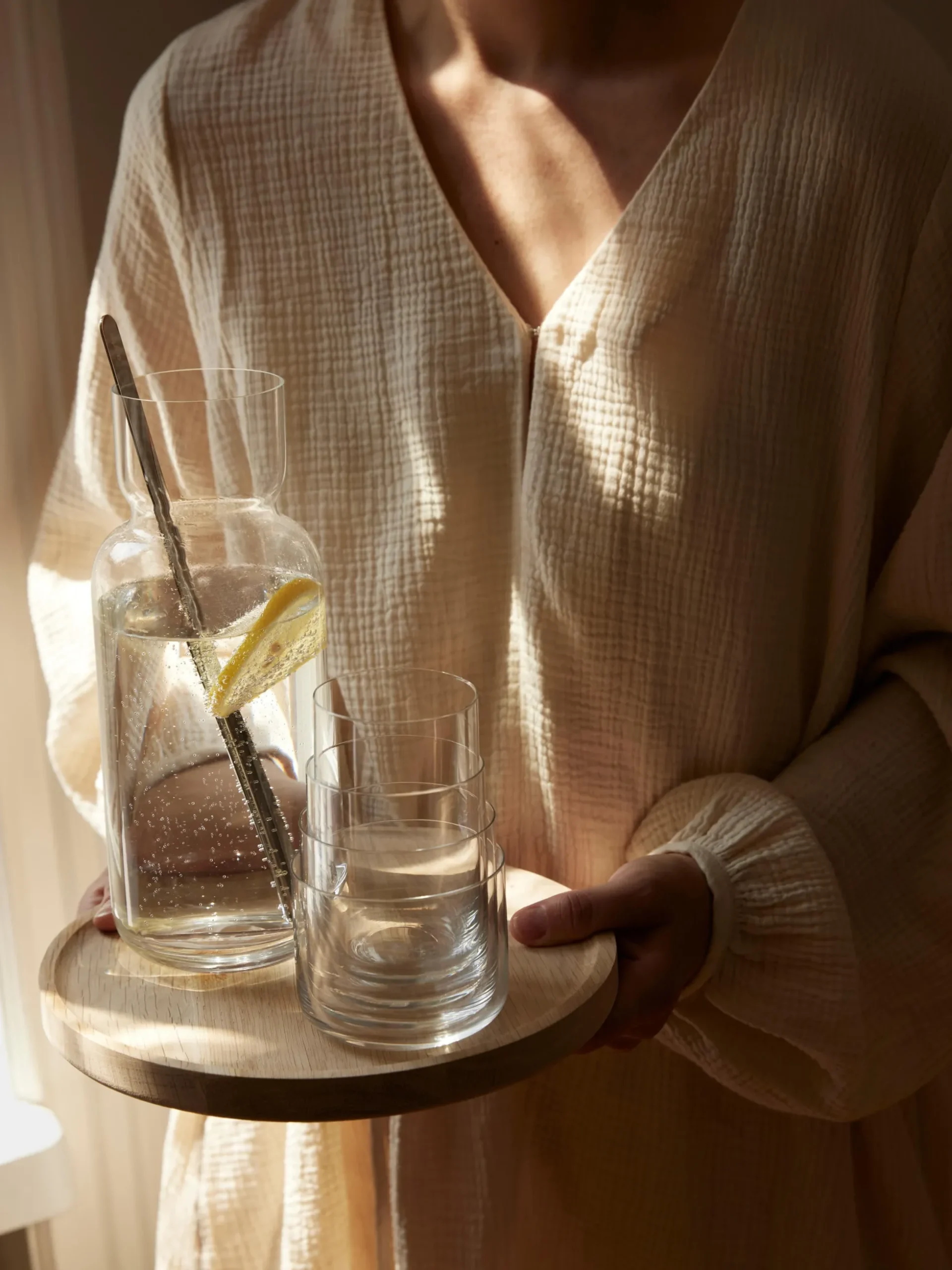 Set 4 bicchieri acqua in cristallo Nesting
