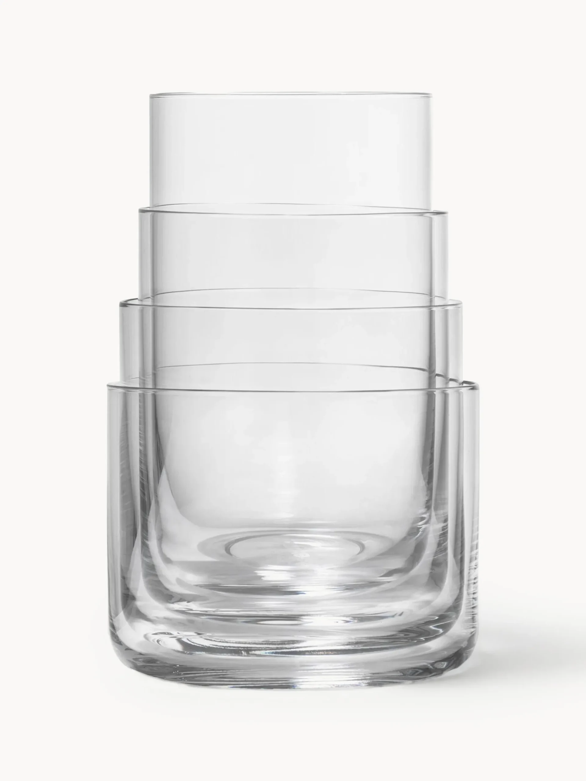 Set 4 bicchieri acqua in cristallo Nesting