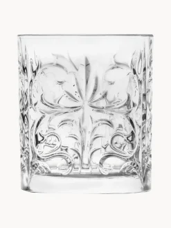Set 4 bicchieri da whisky in cristallo con motivo in rilievo Bichiera