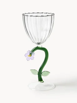 Set 6 bicchieri vino in vetroborosilicato fatti a mano Botanica