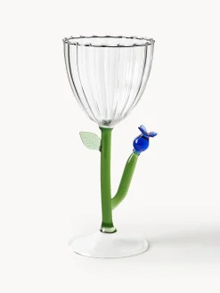 Set 6 bicchieri vino in vetroborosilicato fatti a mano Botanica