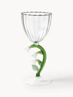 Set 6 bicchieri vino in vetroborosilicato fatti a mano Botanica