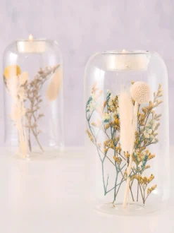 Set 2 portalumini con fiori secchi Eleonora