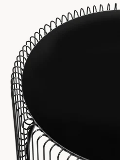Set 2 tavolini da salotto con piano in vetro Wire