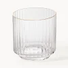 Set caraffa e bicchiere in vetro soffiato con bordo dorato Aleo 2 pz