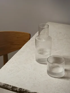 Set caraffa e bicchiere in vetro soffiato Ripple 2 pz