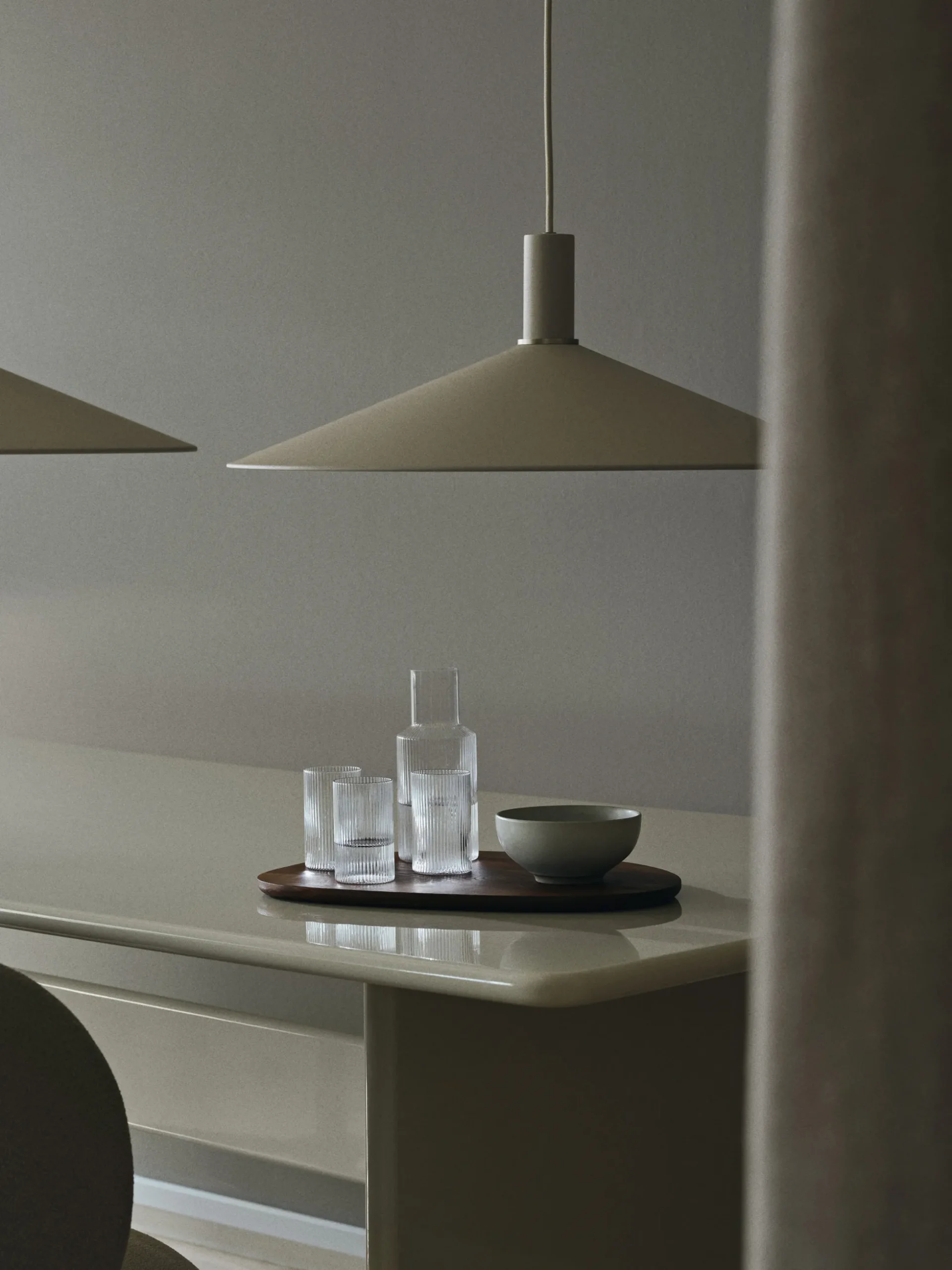 Set caraffa e bicchiere in vetro soffiato Ripple 2 pz