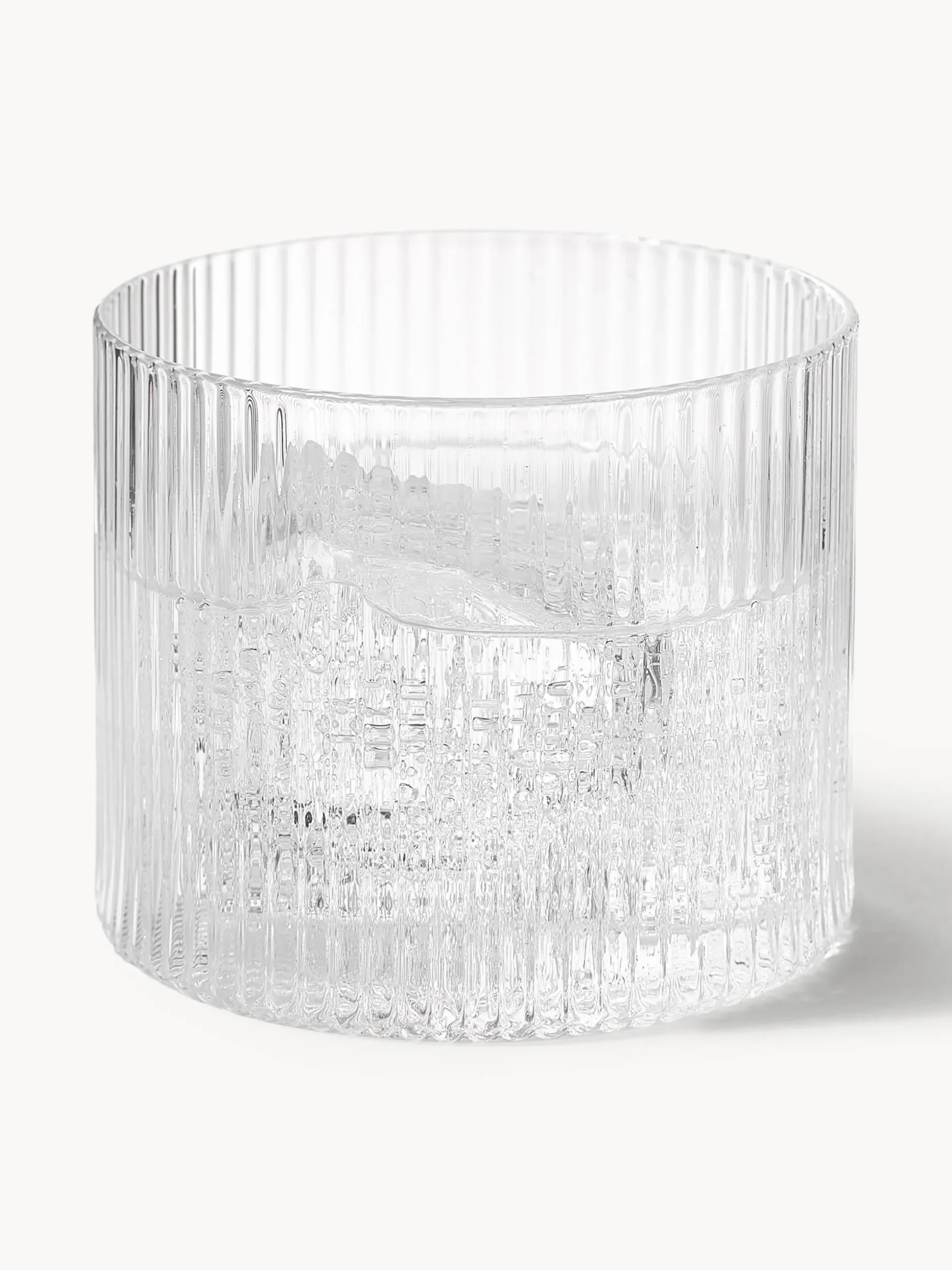 Set caraffa e bicchiere in vetro soffiato Ripple 2 pz