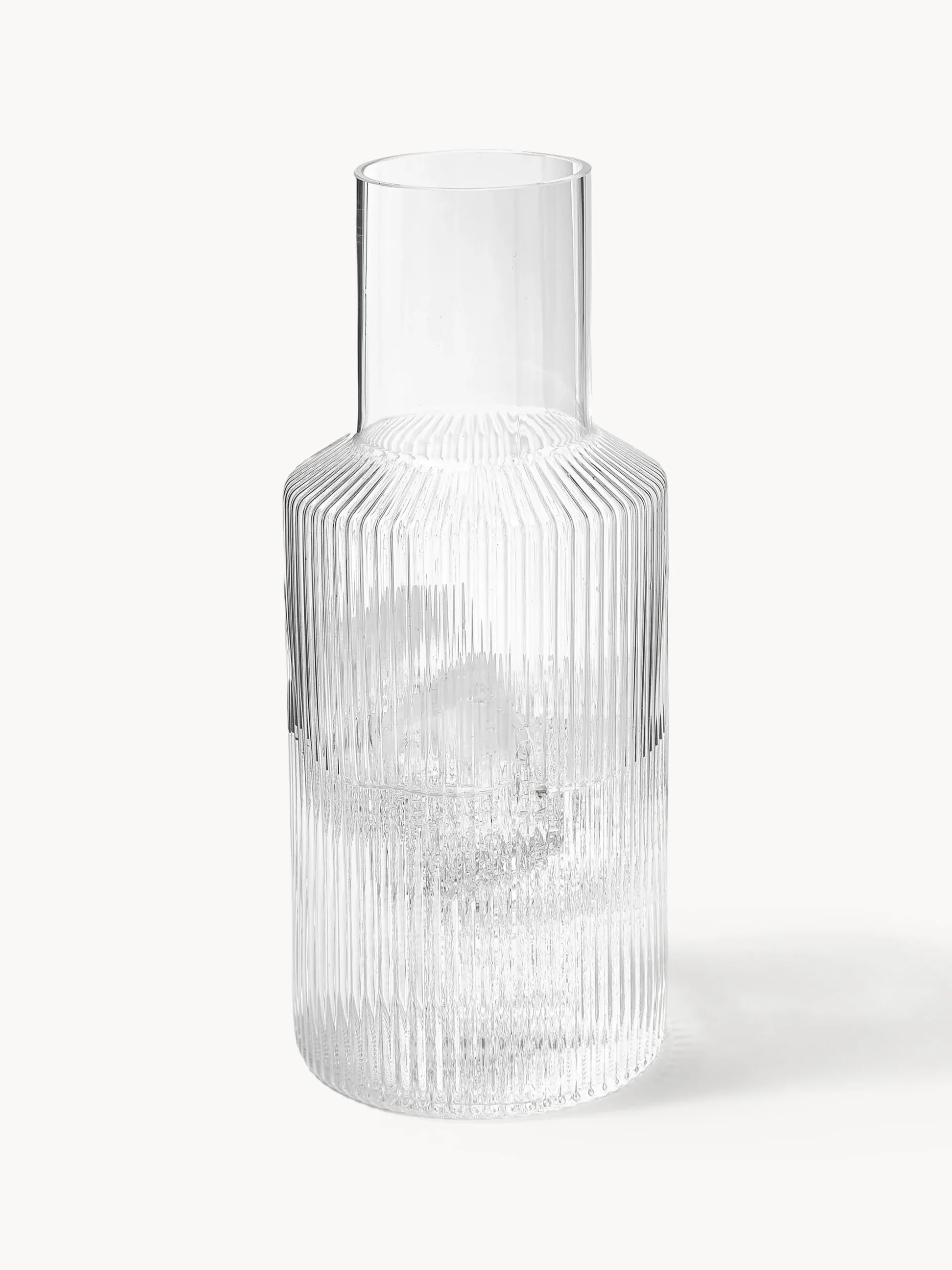 Set caraffa e bicchiere in vetro soffiato Ripple 2 pz