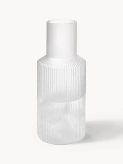 Set caraffa piccola e bicchiere in vetro soffiato Ripple, set da 2