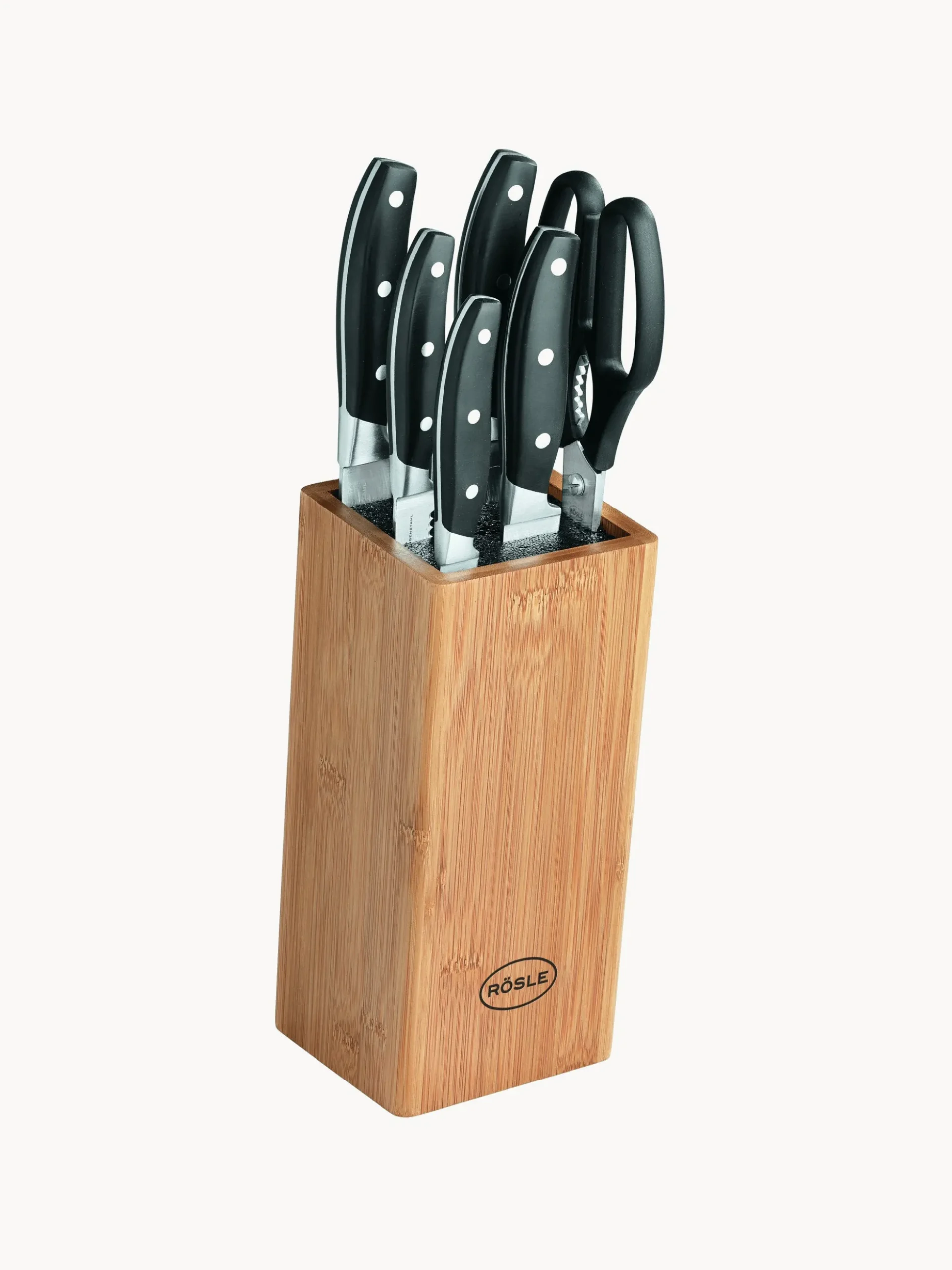 Set ceppo con 5 coltelli e 1 paio di forbici Cuisine 7 pz