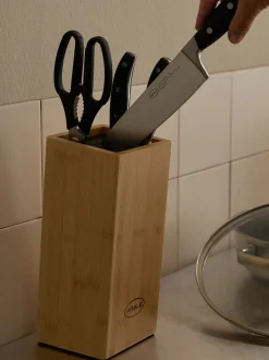 Set coltelli con blocco coltelli con 5 coltelli e 1 paio di forbici Cuisine