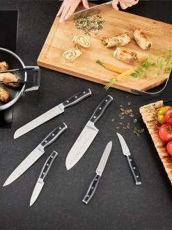 Set coltelli con blocco coltelli con 5 coltelli e 1 paio di forbici Cuisine