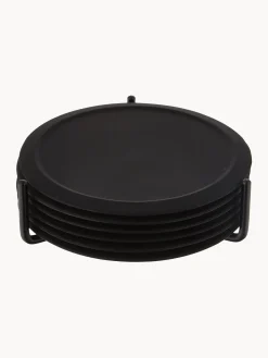 Set da 6 sottobicchieri in silicone con supporto Plain