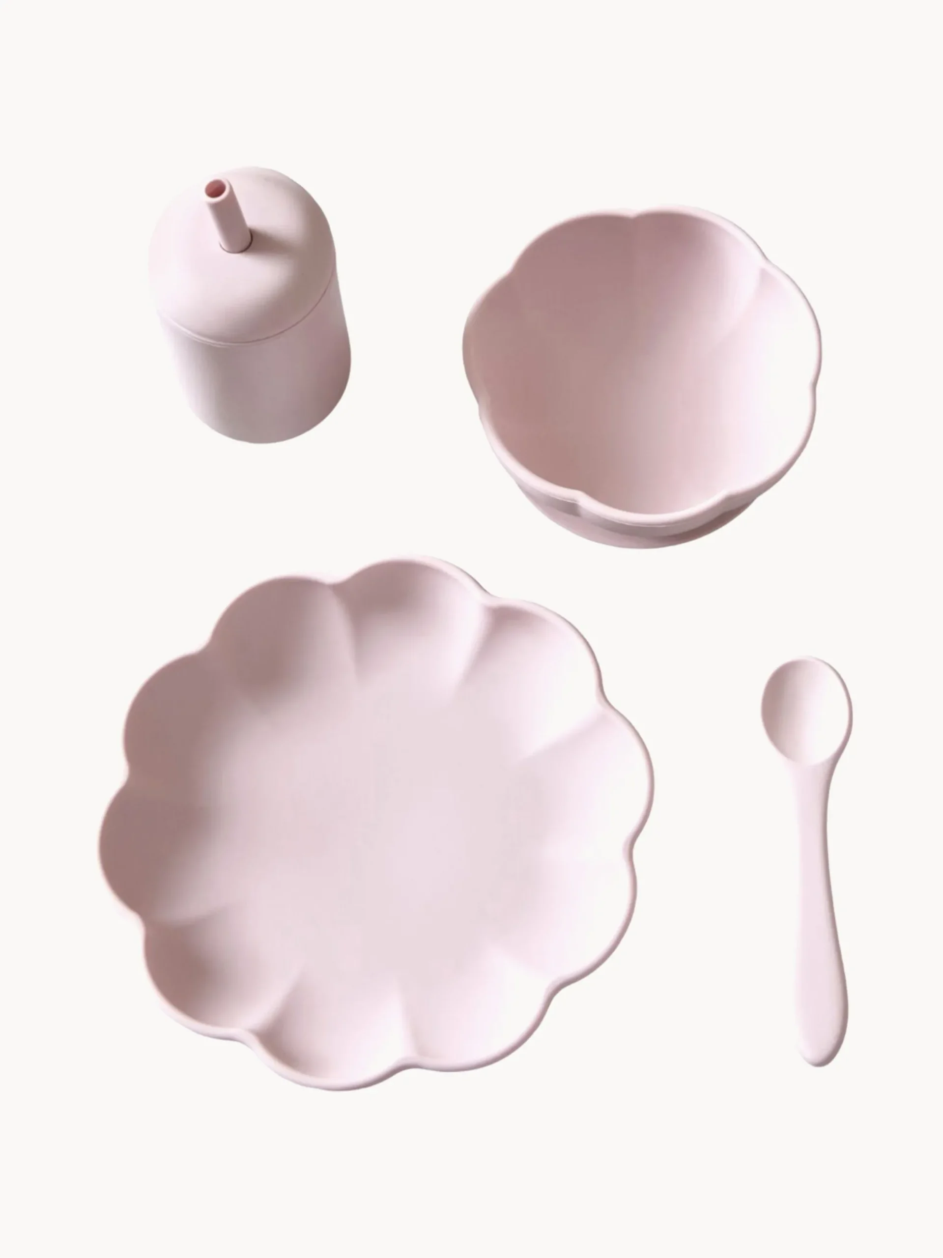 Set da pranzo per bambini in silicone Little Poppy, set da 4