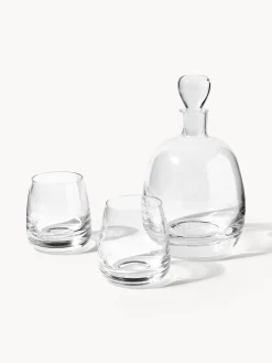 Set decanter e bicchieri in vetro soffiato Pedro 3 pz