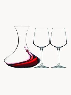 Set decanter e bicchieri da vino in cristallo Aria 3 pz