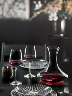 Set decanter e bicchieri da vino in cristallo Aria 3 pz