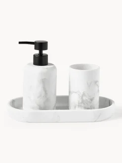 Set di 3 accessori da bagno effetto marmo Kyle